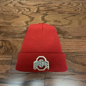 VTG Red Ohio State Acrylic Beanie  Cap Hat USA Made One Size Mens Womens Rossmor